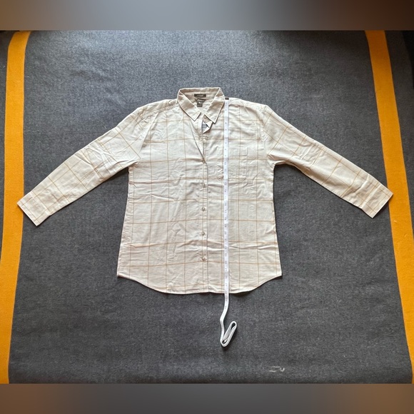 NWT Grey Eddie Bauer Boyfriend Flannel Shirt - Picture 6 of 9